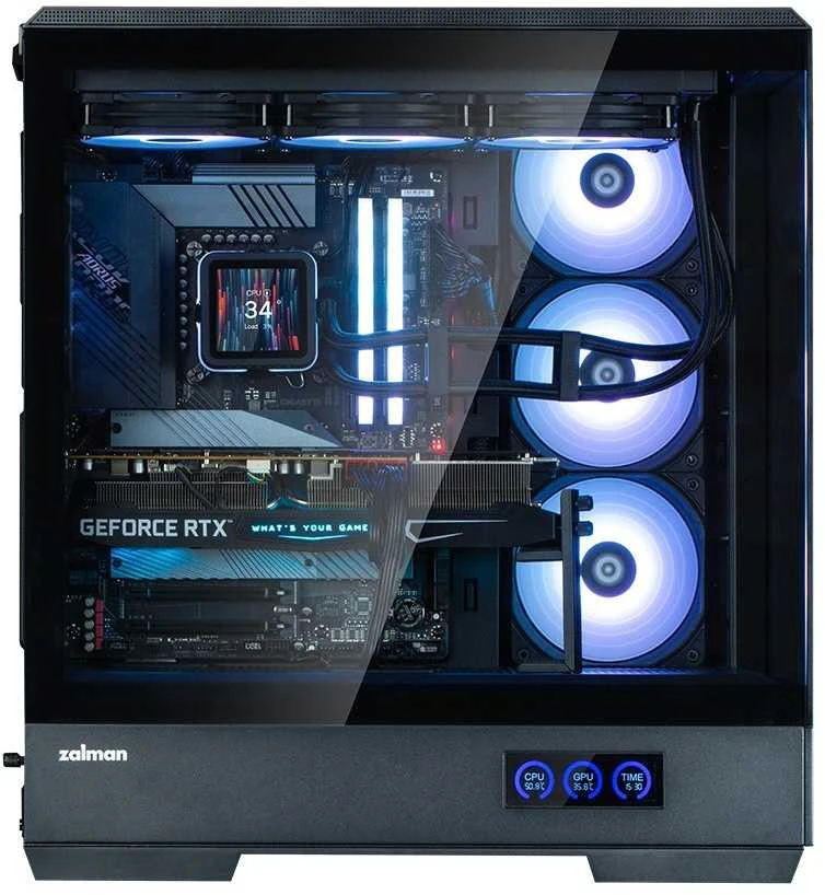 Zalman P50 DS kompiuterio korpusas, Midi-Tower, ATX, RGB, grūdintas stiklas - juodas