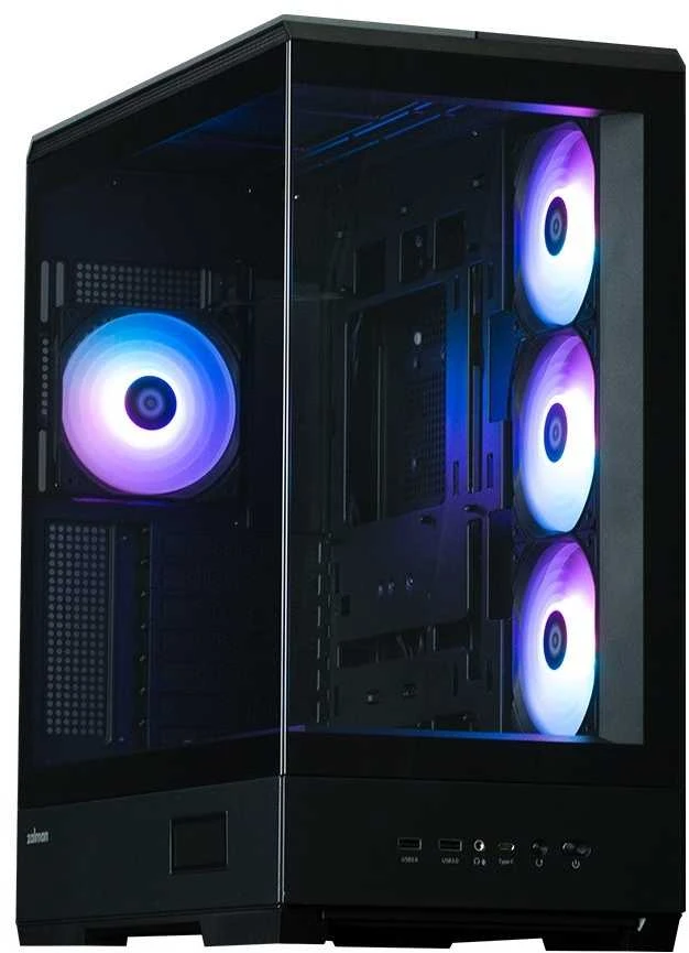 Zalman P50 DS kompiuterio korpusas, Midi-Tower, ATX, RGB, grūdintas stiklas - juodas