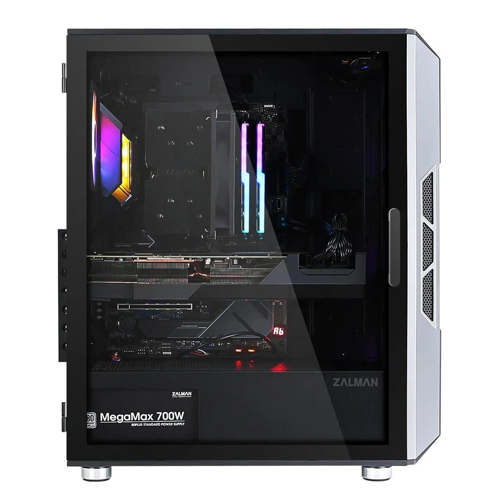 Zalman Case I3 Neo TG Mid Tower RGB 4xfan juoda