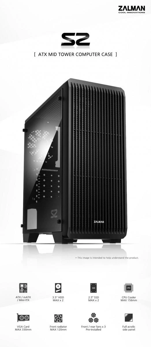 Kompiuterio korpusas ZALMAN S2 case S2 ATX MID Tower Computer Case with window