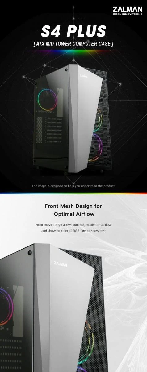 Zalman S4 Plus „Midi Tower“ Juoda