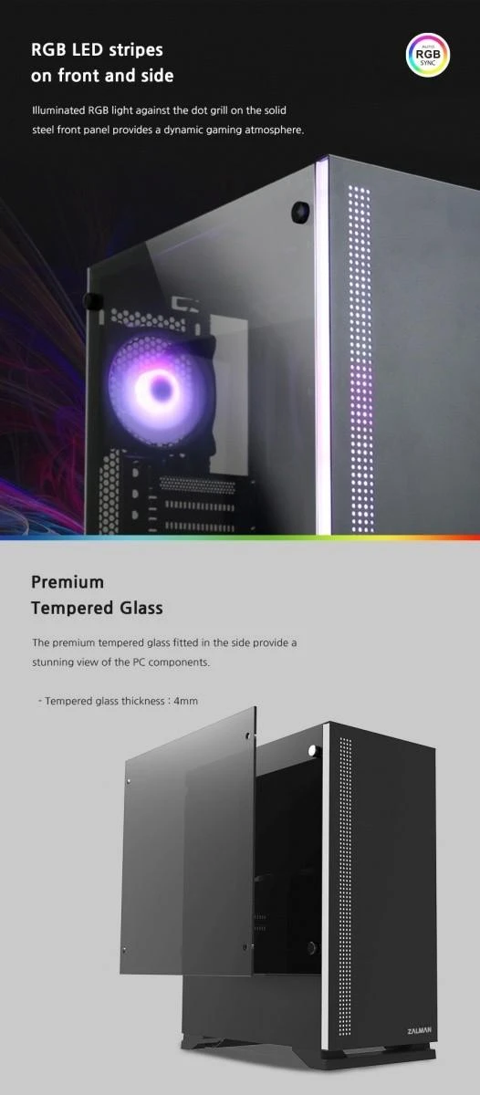 Zalman S5 Juodas „Midi Tower“ Juoda