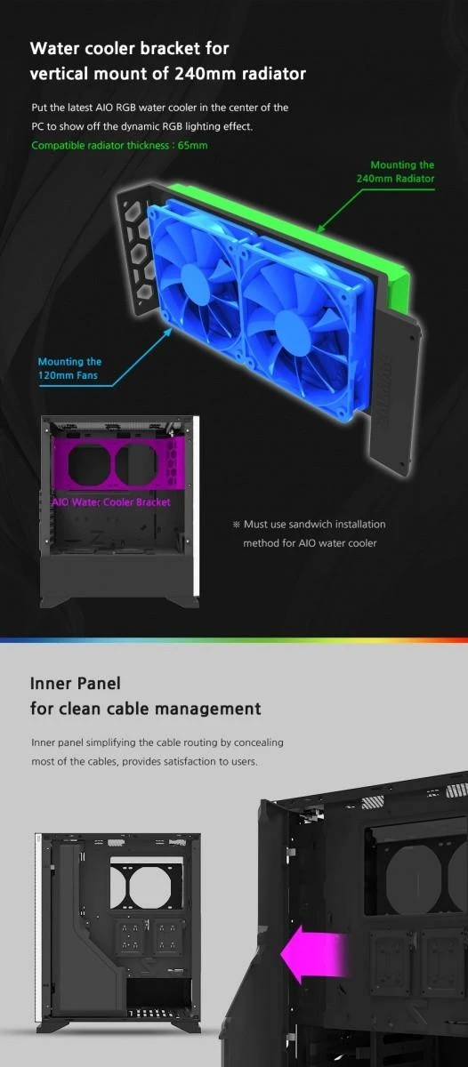 Zalman S5 Juodas „Midi Tower“ Juoda