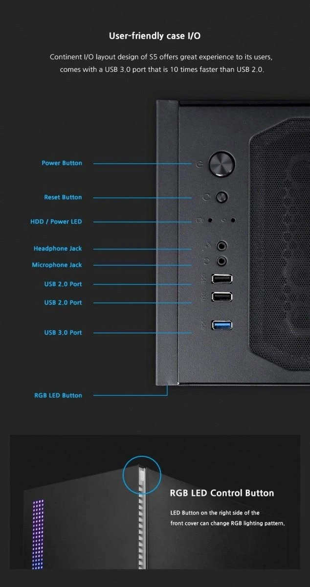 Zalman S5 Juodas „Midi Tower“ Juoda