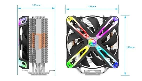 Zalman CNPS17X kompiuterio aušinimo komponentas Procesorius Aušintuvas 14 cm Juoda, Pilka