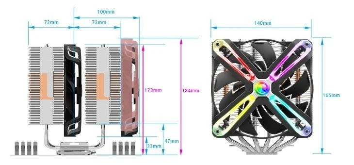 Zalman CNPS20X kompiuterio aušinimo komponentas Procesorius Aušintuvas 14 cm Aliuminis, Juoda