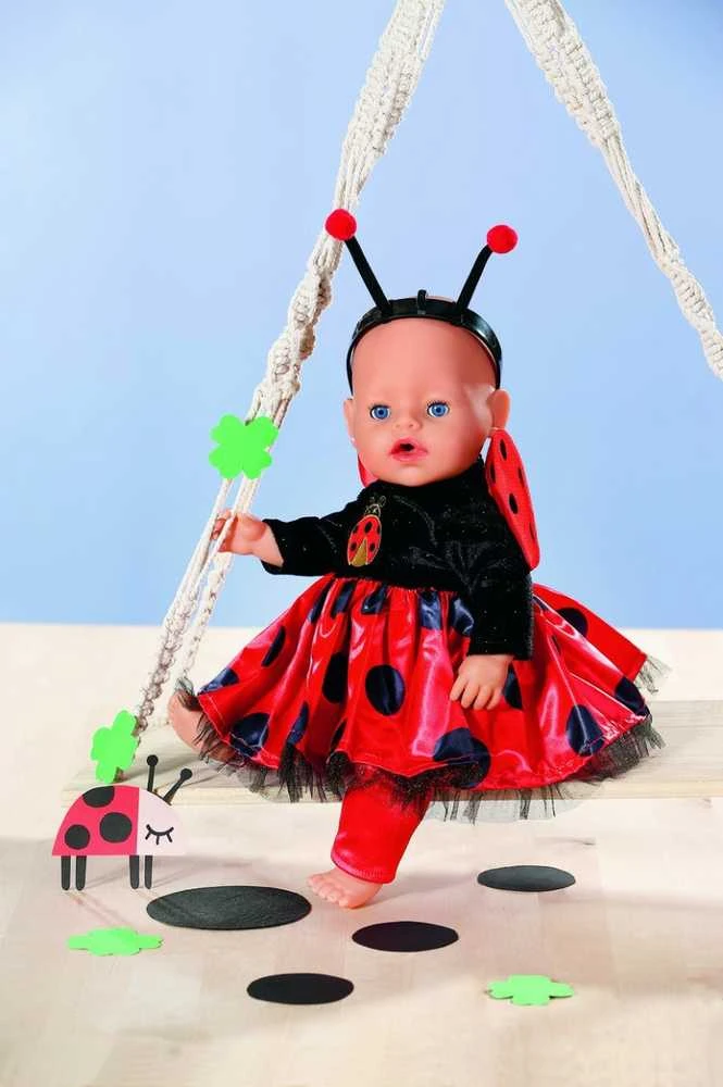 Zapf Drabužėlis Dress Ladybug su antblauzdžiais Dolly Moda Baby Born