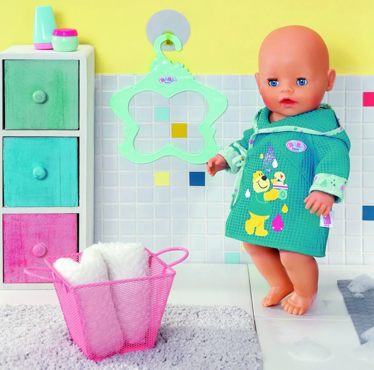 Zapf BABY born Bath Bathrobes 2 assorted Lėlės drabužių rinkinys