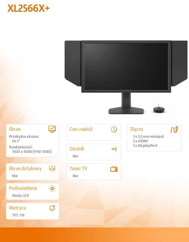 BENQ XL2566X+ 24,1 colio FHD TN 400 Hz 0,5 ms 320 cd/m2 HDMI DP DyAc2 žaidimų monitorius