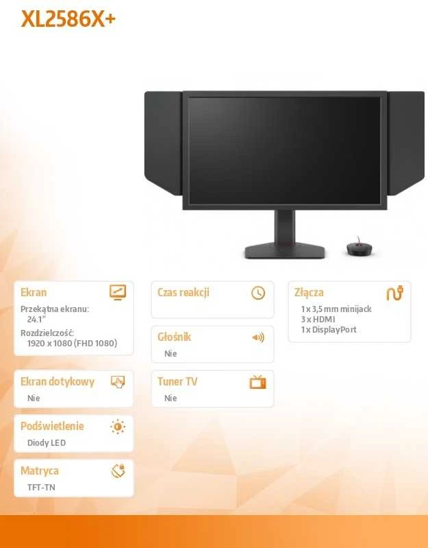 Monitorius BenQ ZOWIE XL2586X+ - 600Hz | Full HD | 24.1'' | TN | 0.5ms