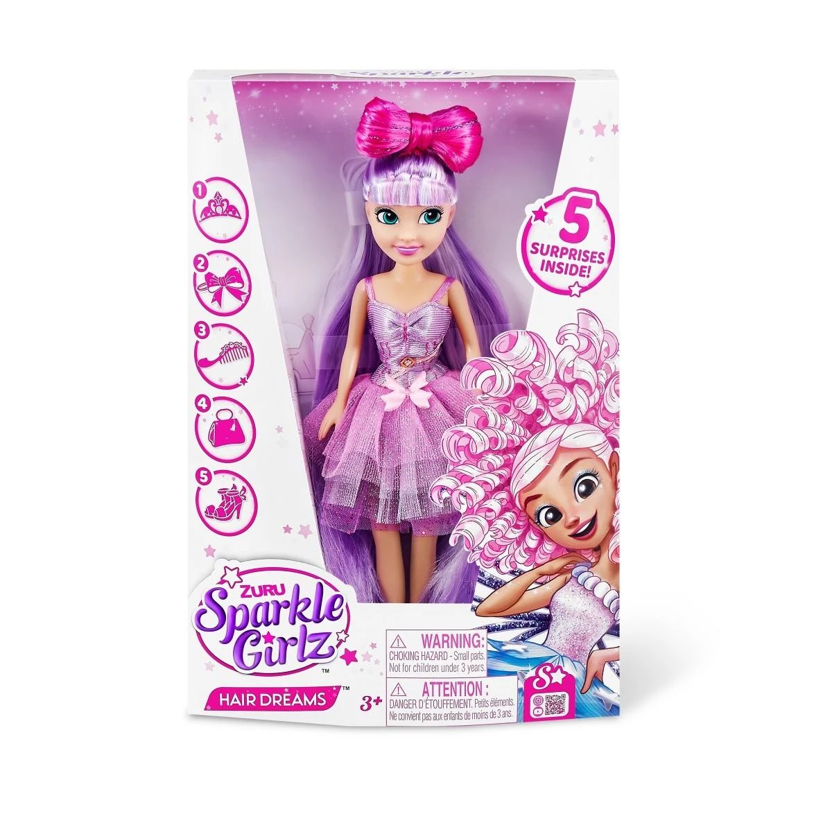 SPARKLE GIRLZ 27cm lėlė Hair Dreams, asort., 100313