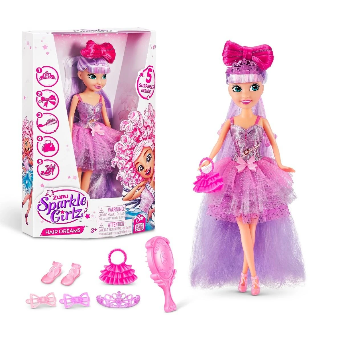 SPARKLE GIRLZ 27cm lėlė Hair Dreams, asort., 100313