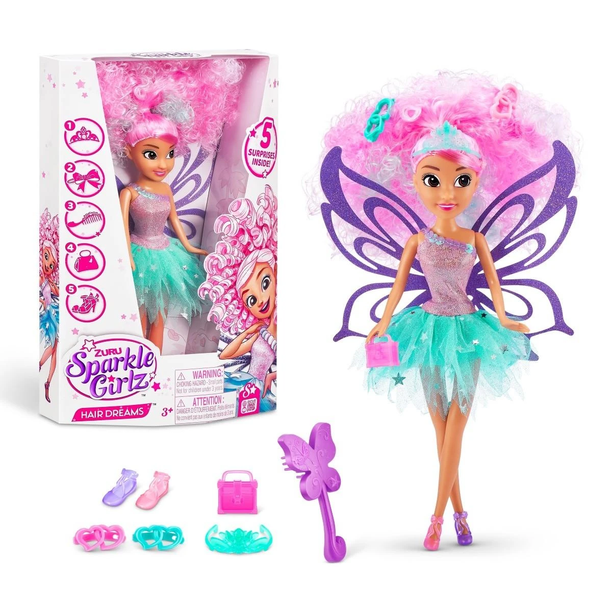 SPARKLE GIRLZ 27cm lėlė Hair Dreams, asort., 100313