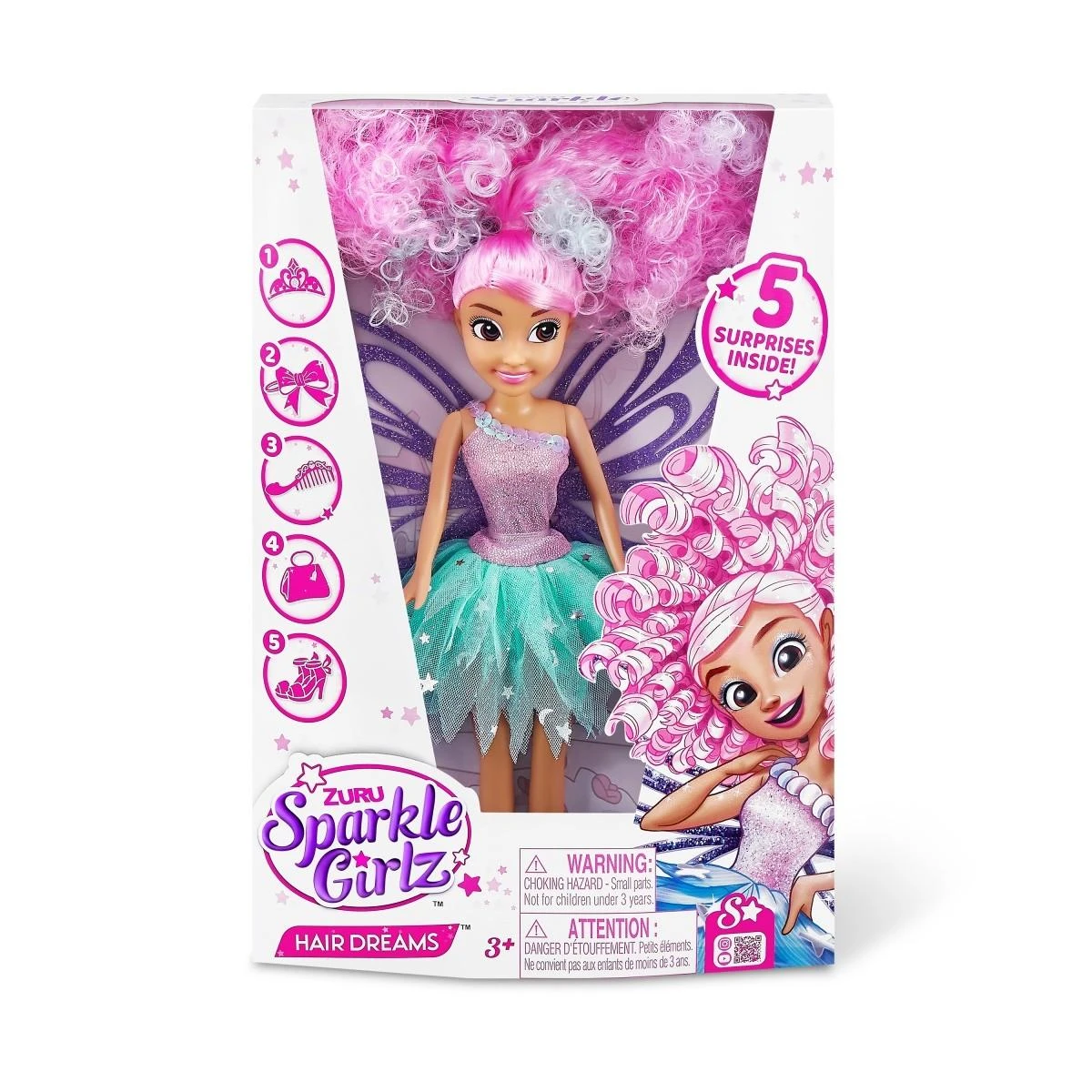 SPARKLE GIRLZ 27cm lėlė Hair Dreams, asort., 100313