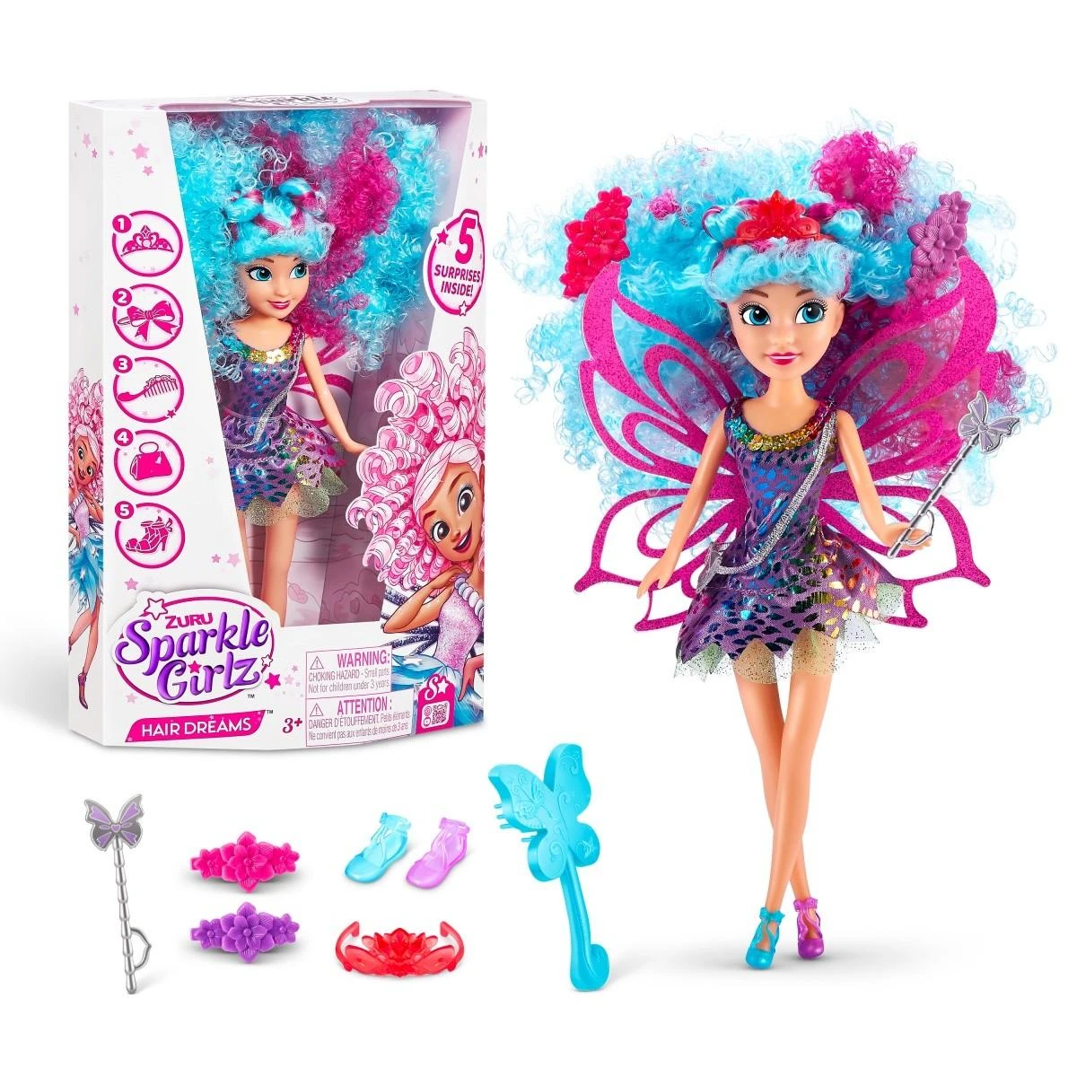 SPARKLE GIRLZ 27cm lėlė Hair Dreams, asort., 100313