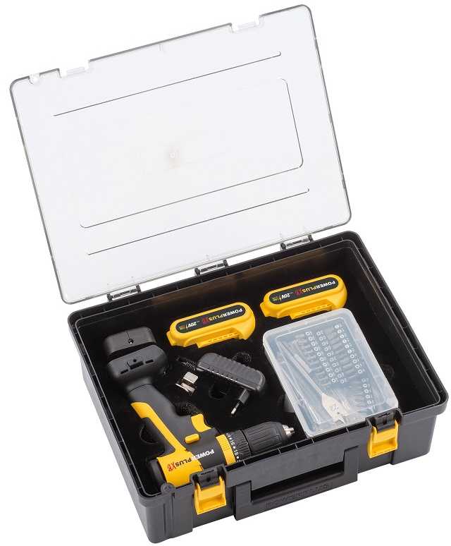 Akumuliatorinis gręžtuvas 20V 2x1,5Ah, akumuliatorinis + priedai POWXB10070 POWERPLUS XB