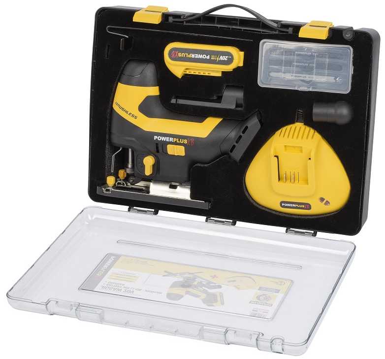 Akumuliatorinis siaurapjūklis bešepetėliniu varikliu, 20V 1x2,0Ah, POWXB50020 POWERPLUS XB