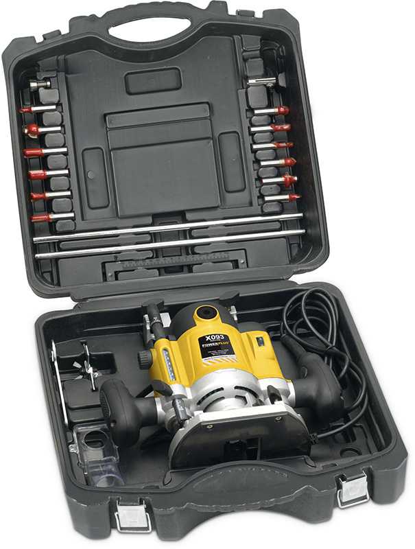 Freza 1500W + 12 vnt. Ø8 - Ø12mm X POWX093 POWERPLUS