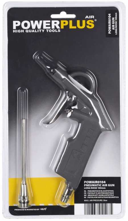 Oro pūtimo pistoletas su ilgu 10 cm „PowerPlus“ antgaliu