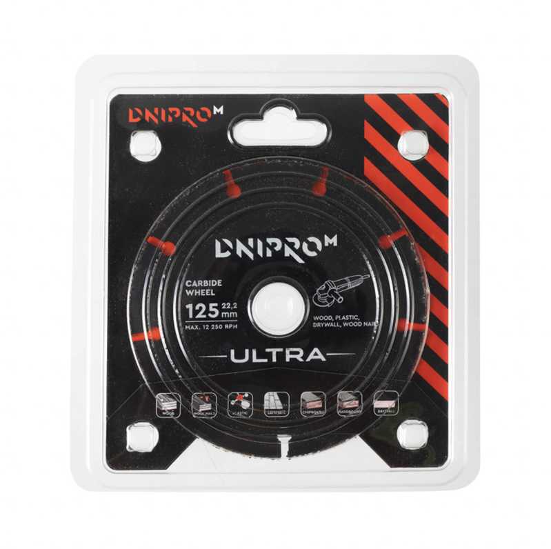 Pjovimo diskas medienai, plastikui ULTRA 125x1x22.2mm DNIPRO-M