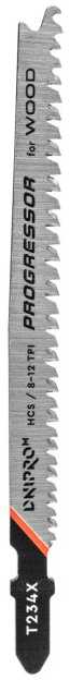 Siaurapjūklio ašmenys T234X medienai, 117 mm (3 vnt.) DNIPRO-M