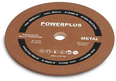 Šlifavimo diskas grandinių galąstuvui pjūklo grandinėms galąsti 100x10x3.5mm POWACG7010 POWERPLUS