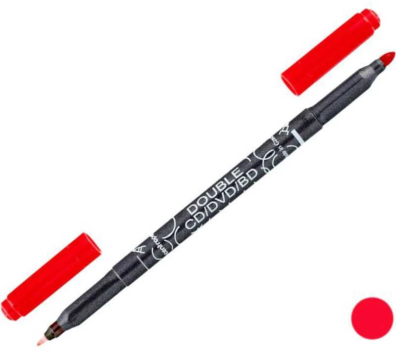 Centropen, marker 3616, raudona, 10vnt, 0,6/2,5mm, na bazie alkoholu. CD/DVD marker, cena za 1szt