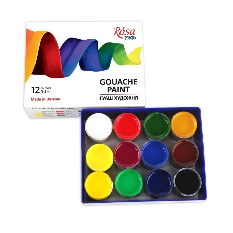 Guašas dailininkams Rosa Studio 12x20 ml