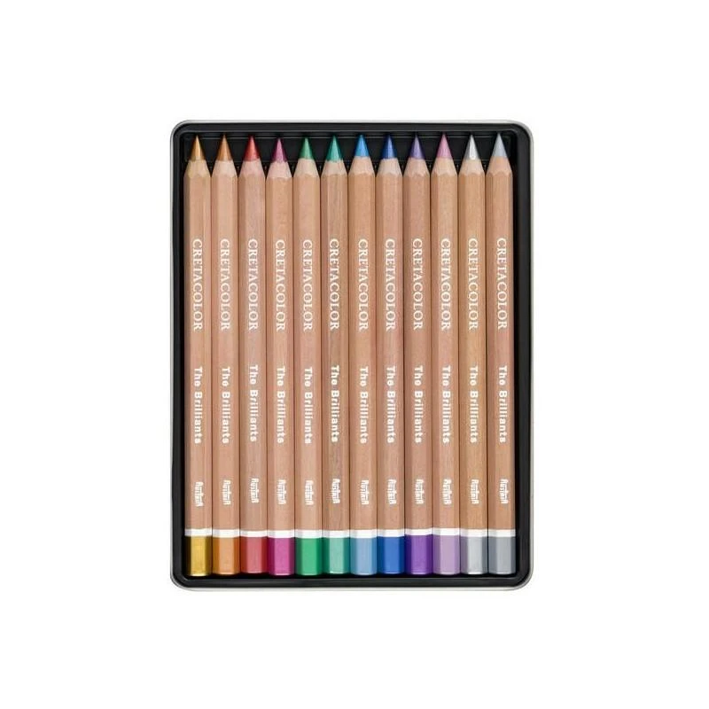 Spalvotų, storų, metallic pieštukų rinkinys 12 vnt MegaColor Cretacolor
