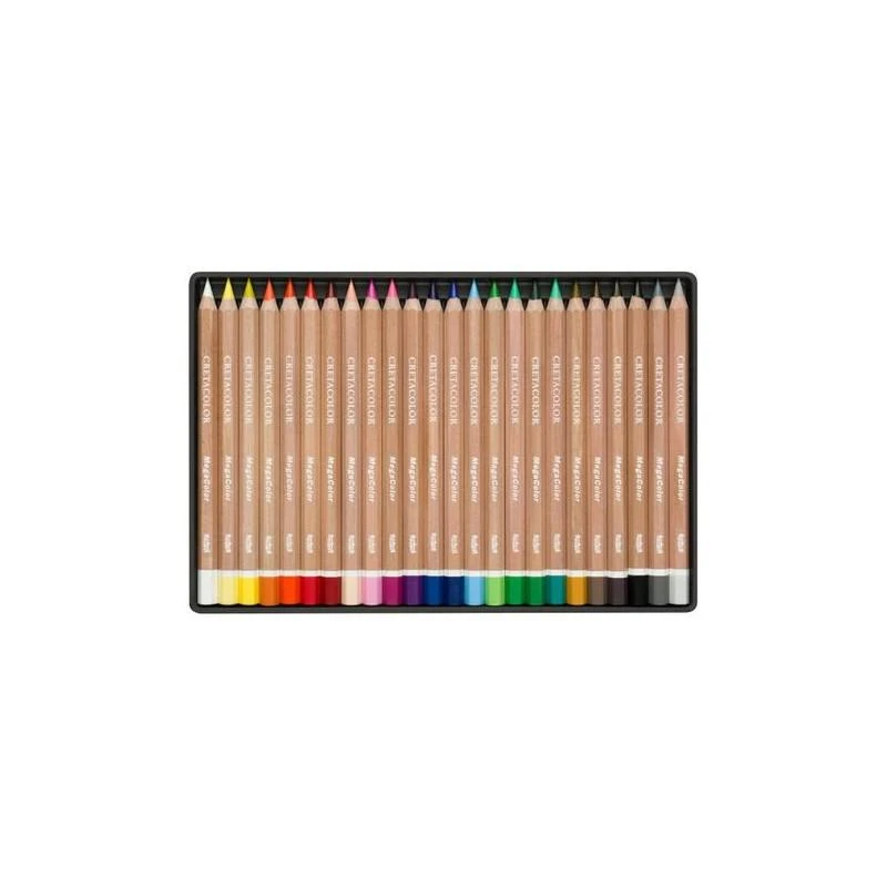 Spalvotų storų pieštukų rinkinys 24 vnt MegaColor Cretacolor