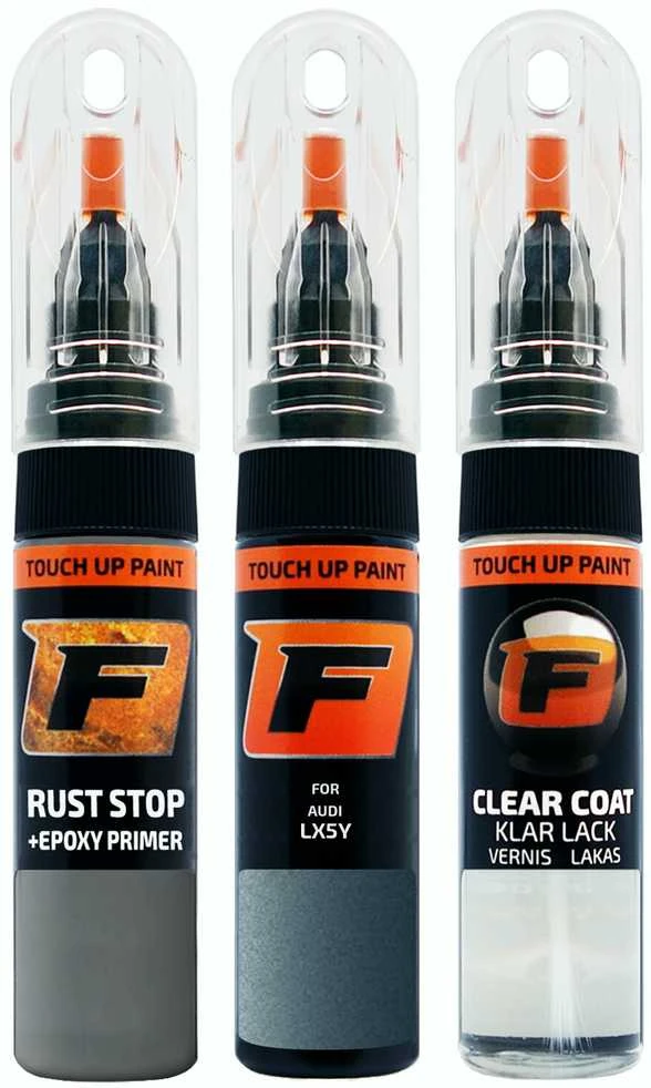 Firanto AUDI LX5Y - POLARBLAU Rinkinys: Dažų korektorius įbrėžimų taisymui + Rūdžių modifikatorius + Lakas 15 ml