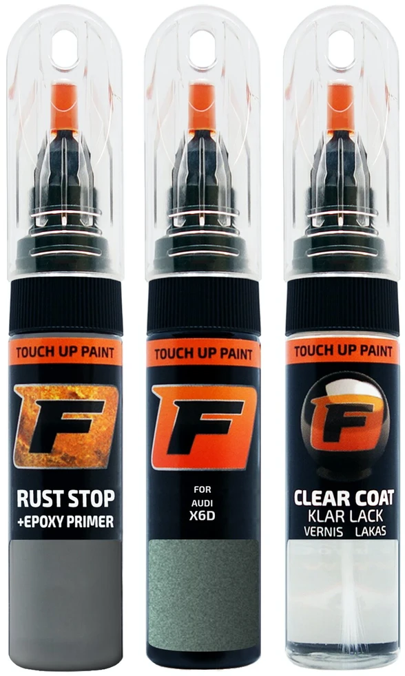 Firanto AUDI X6D - SALBEIGRUEN Rinkinys: Dažų korektorius įbrėžimų taisymui + Rūdžių modifikatorius + Lakas 15 ml