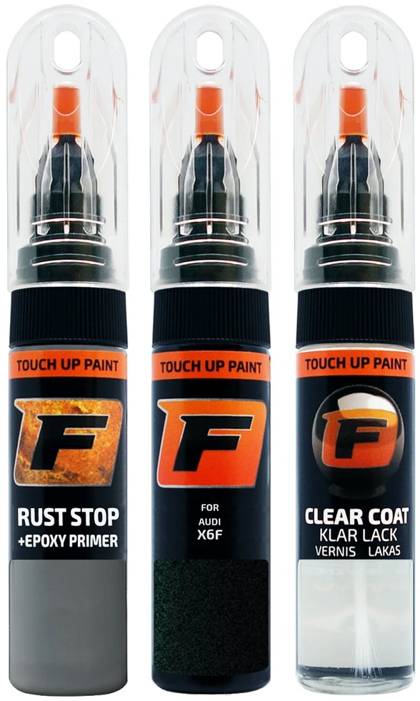 Firanto AUDI X6F - MITTERNACHTSGRÜN Rinkinys: Dažų korektorius įbrėžimų taisymui + Rūdžių modifikatorius + Lakas 15 ml
