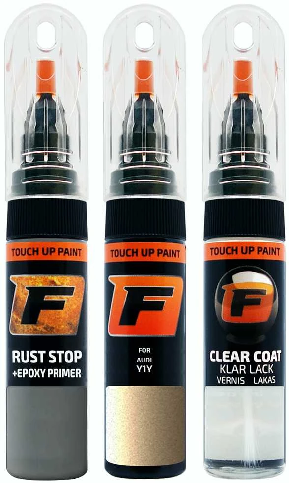 Firanto AUDI Y1Y - MANDELBEIGE Rinkinys: Dažų korektorius įbrėžimų taisymui + Rūdžių modifikatorius + Lakas 15 ml