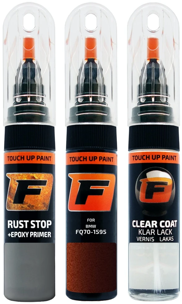 Firanto BMW FQ70-1595 - KASTANIEN BRAUN Rinkinys: Dažų korektorius įbrėžimų taisymui + Rūdžių modifikatorius + Lakas 15 ml