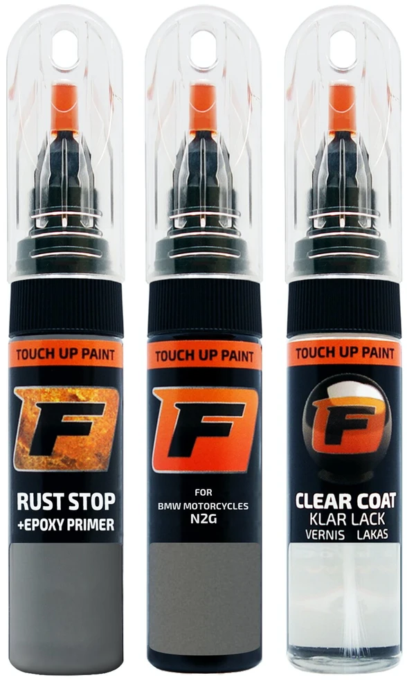 Firanto BMW MOTORCYCLES N2G - MOONWALK Pilkas Rinkinys: Dažų korektorius įbrėžimų taisymui + Rūdžių modifikatorius + Lakas 15 ml