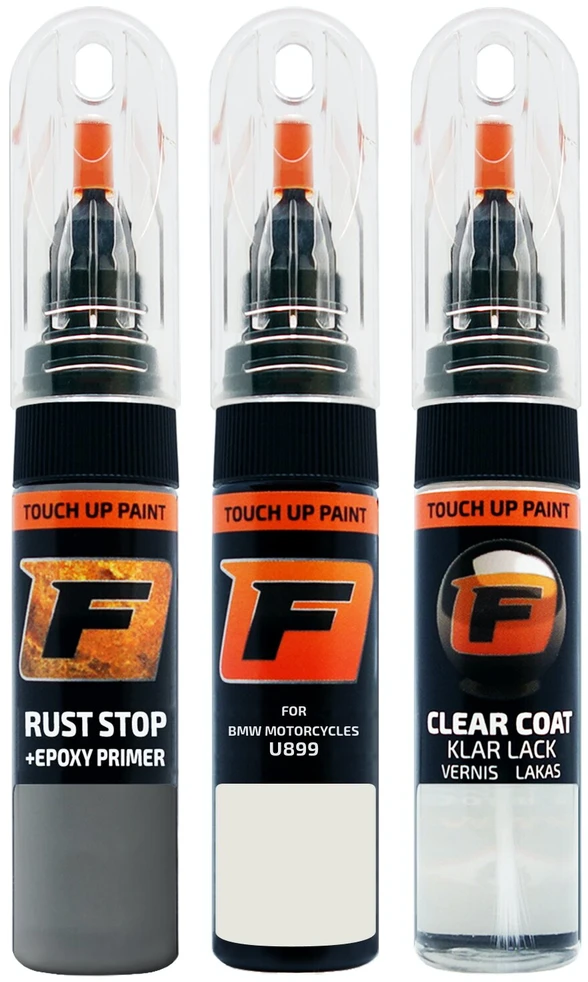 Firanto BMW MOTORCYCLES U899 - ASPEN Baltas Rinkinys: Dažų korektorius įbrėžimų taisymui + Rūdžių modifikatorius + Lakas 15 ml