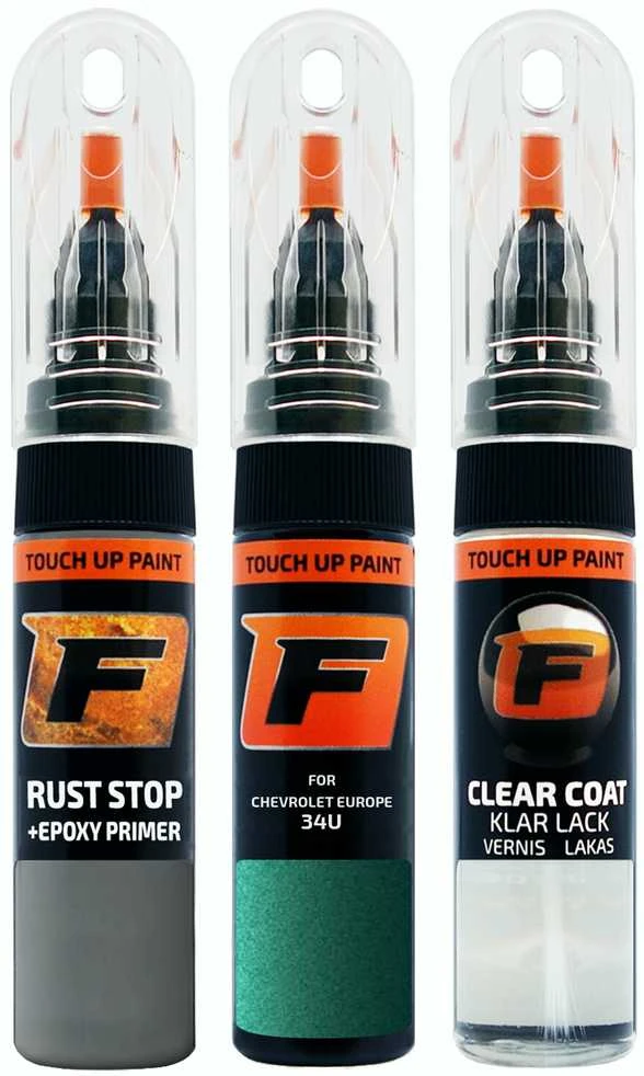 Firanto CHEVROLET EUROPE 34U - MODERN Žalias Rinkinys: Dažų korektorius įbrėžimų taisymui + Rūdžių modifikatorius + Lakas 15 ml