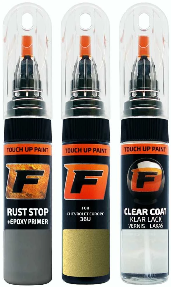 Firanto CHEVROLET EUROPE 36U - GILT Žalias Rinkinys: Dažų korektorius įbrėžimų taisymui + Rūdžių modifikatorius + Lakas 15 ml