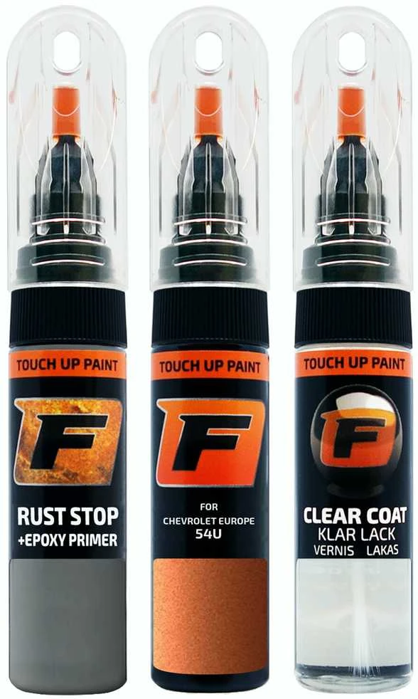 Firanto CHEVROLET EUROPE 54U - SUNSET Oranžinis Rinkinys: Dažų korektorius įbrėžimų taisymui + Rūdžių modifikatorius + Lakas 15 ml