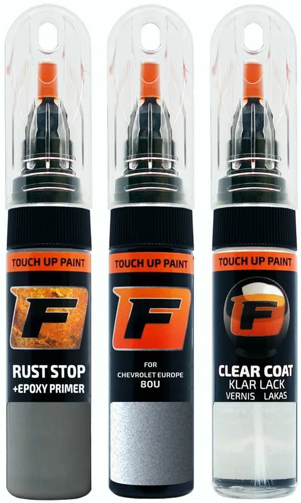 Firanto CHEVROLET EUROPE 80U - LIGHT OPAL Pilkas Rinkinys: Dažų korektorius įbrėžimų taisymui + Rūdžių modifikatorius + Lakas 15 ml