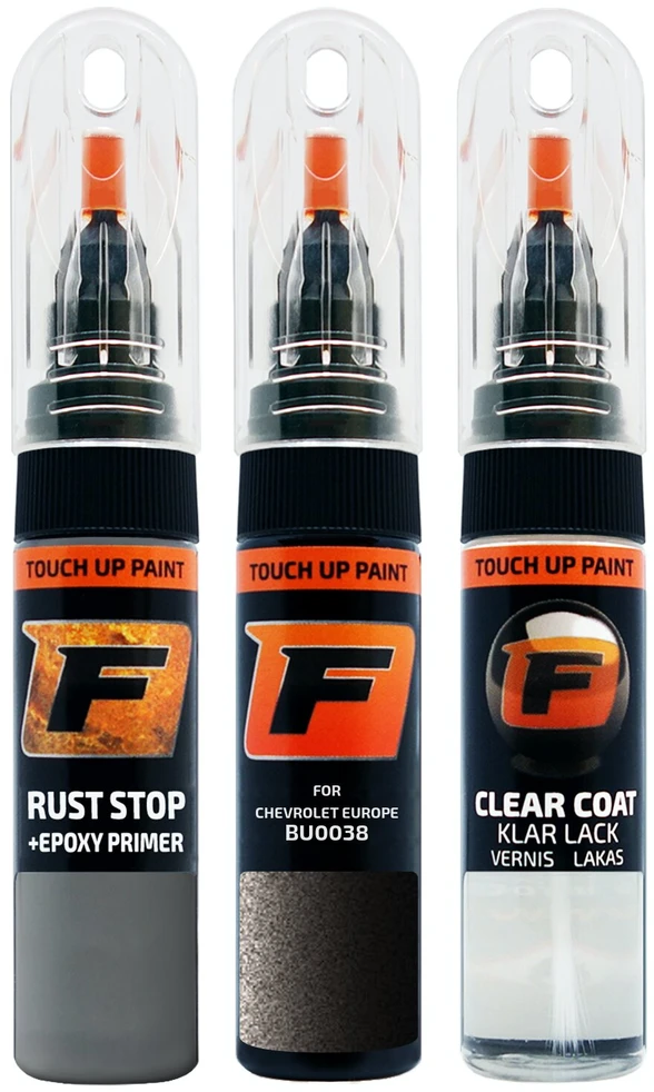 Firanto CHEVROLET EUROPE BU0038 - CHAOS Juodas Rinkinys: Dažų korektorius įbrėžimų taisymui + Rūdžių modifikatorius + Lakas 15 ml