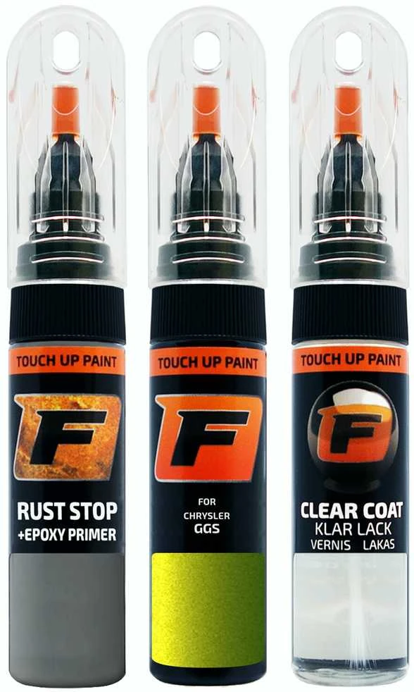 Firanto CHRYSLER GGS - SNAKESKIN Žalias Rinkinys: Dažų korektorius įbrėžimų taisymui + Rūdžių modifikatorius + Lakas 15 ml