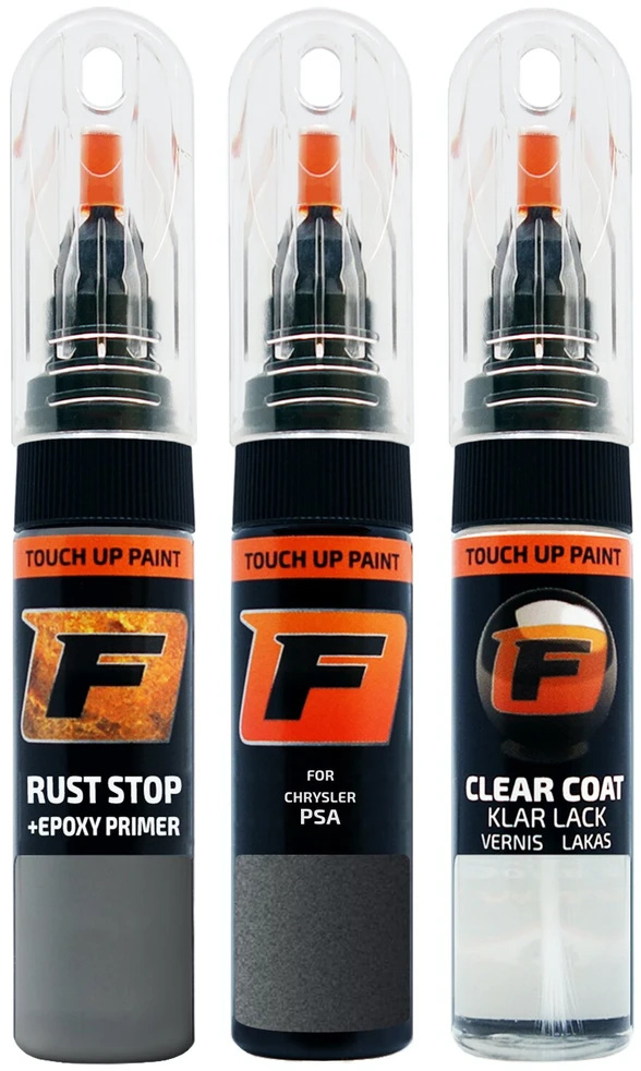 Firanto CHRYSLER PSA - GRAPHITE Pilkas PEARL Rinkinys: Dažų korektorius įbrėžimų taisymui + Rūdžių modifikatorius + Lakas 15 ml