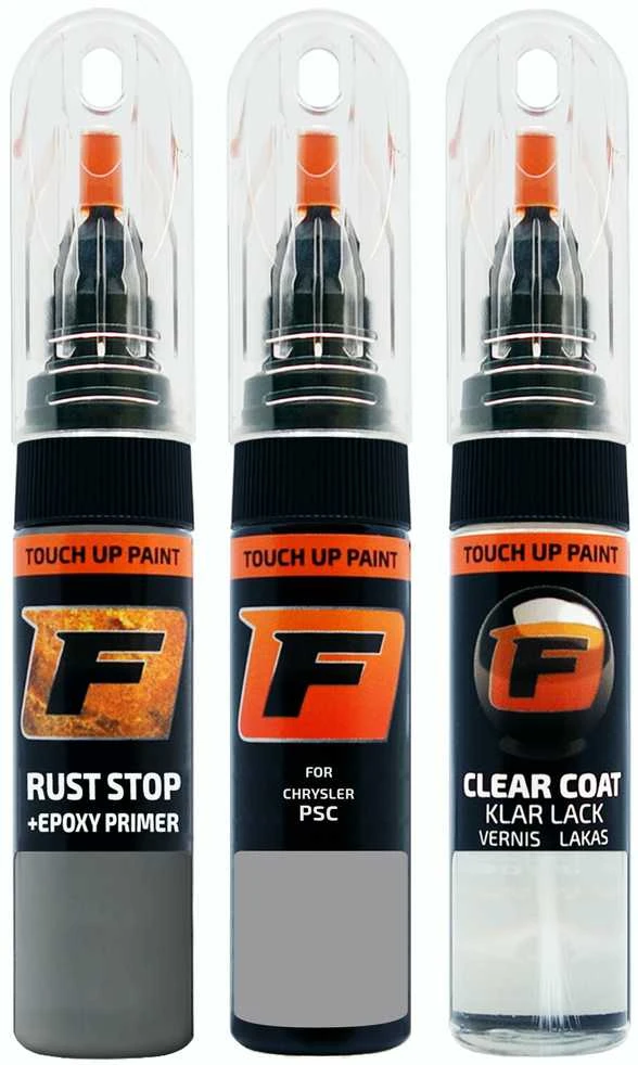 Firanto CHRYSLER PSC - LIGHT ARCTIC GRAY Rinkinys: Dažų korektorius įbrėžimų taisymui + Rūdžių modifikatorius + Lakas 15 ml