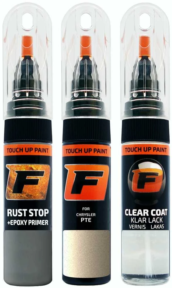 Firanto CHRYSLER PTE - CHAMPAGNE Rinkinys: Dažų korektorius įbrėžimų taisymui + Rūdžių modifikatorius + Lakas 15 ml