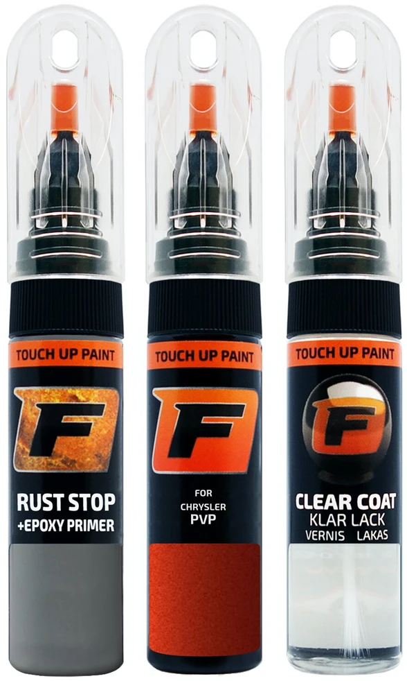 Firanto CHRYSLER PVP - GO MAN GO Rinkinys: Dažų korektorius įbrėžimų taisymui + Rūdžių modifikatorius + Lakas 15 ml