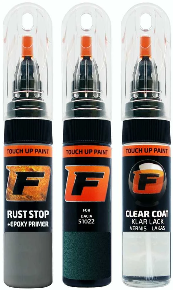 Firanto DACIA 51022 - VERDE CAMELEON/ABYSSE Rinkinys: Dažų korektorius įbrėžimų taisymui + Rūdžių modifikatorius + Lakas 15 ml