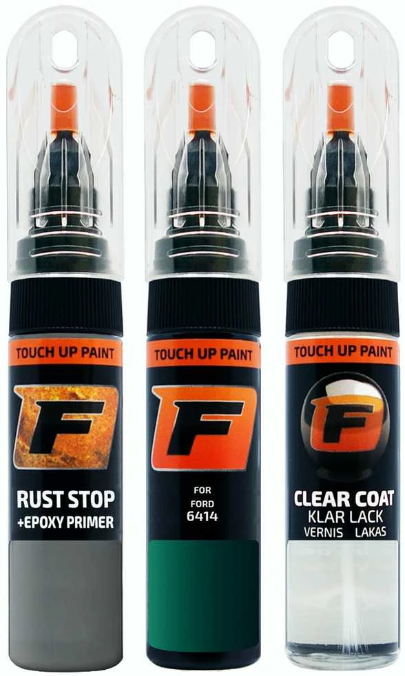 Firanto FORD 6414 - DEEP JEWEL Žalias Rinkinys: Dažų korektorius įbrėžimų taisymui + Rūdžių modifikatorius + Lakas 15 ml
