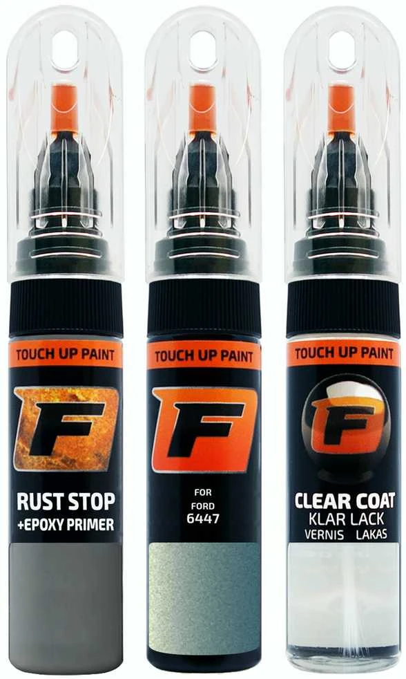 Firanto FORD 6447 - PASTEL STEEL Mėlynas FROST Rinkinys: Dažų korektorius įbrėžimų taisymui + Rūdžių modifikatorius + Lakas 15 ml